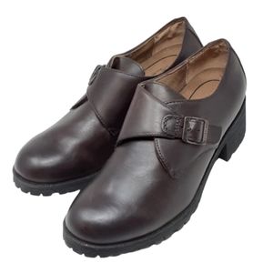 Eastland women's brown leather Amherst loafers, chunky, heel 2", dress s…